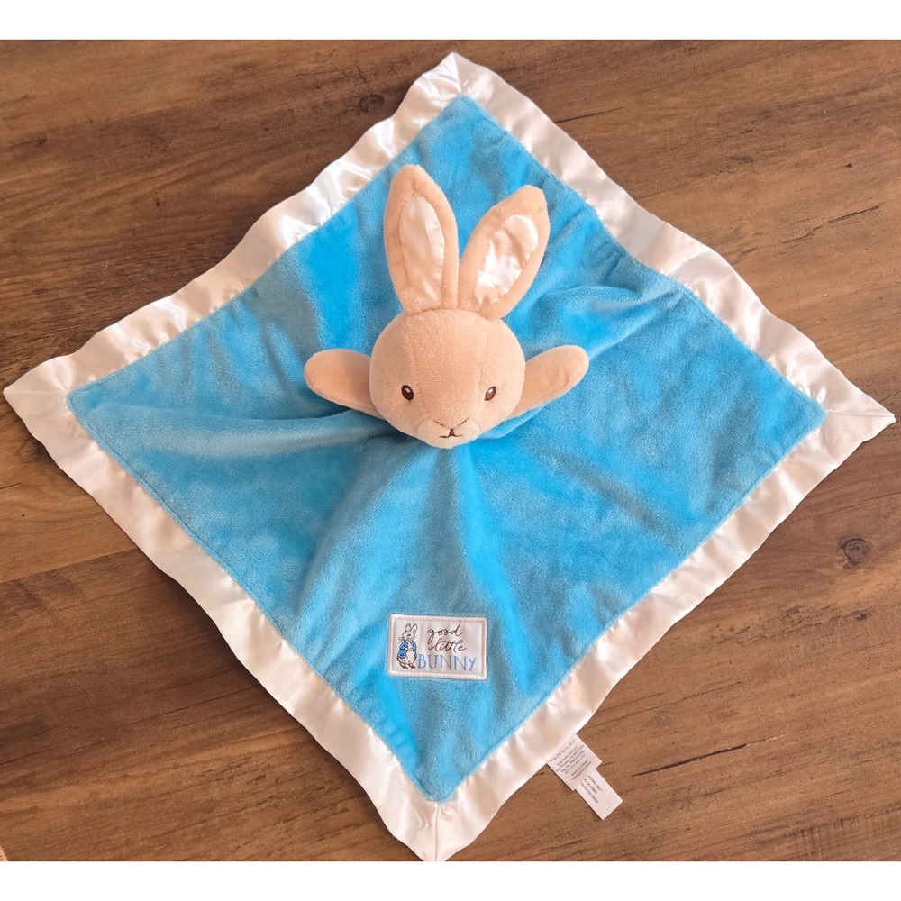 Beatrix Potter Peter Rabbit Good Little Bunny Security Blanket Lovey Satin Trim